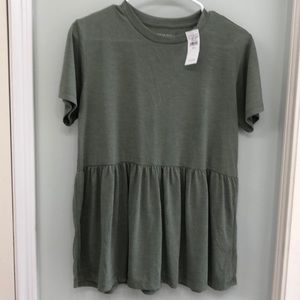 American Eagle green peplum top size small NWT
